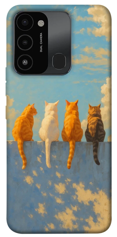 Чехол на TECNO Spark 8C cats on wall фото 1 из 1
