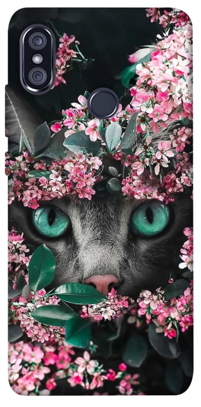 Чохол на Xiaomi Redmi Note 5 Pro / Note 5 (AI Dual Camera) Кіт в квітах фото 1 з 1