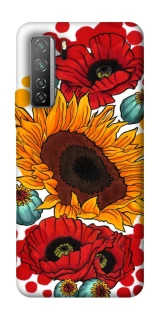 Чохол на Huawei Nova 7 SE Соняшники та маки фото 1 з 1
