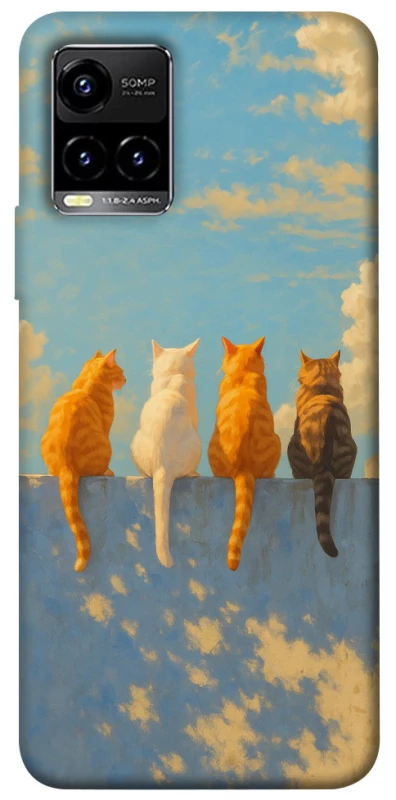 Чохол на Vivo Y21 / Y33s cats on wall фото 1 з 1