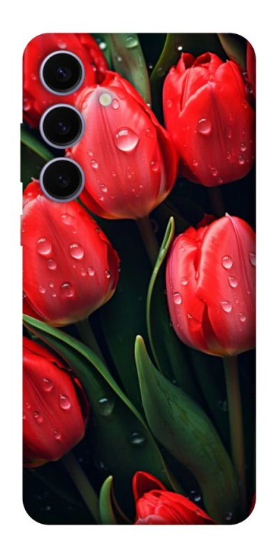 Чохол на Samsung Galaxy S25+ Червоні тюльпани фото 1 Чохол на Samsung Galaxy S25+ Червоні тюльпани фото 1 з 1