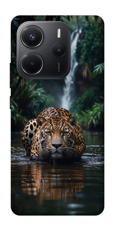 Чехол на Xiaomi Redmi Note 14 4G (Int. version) Leopard in water фото 1 из 1