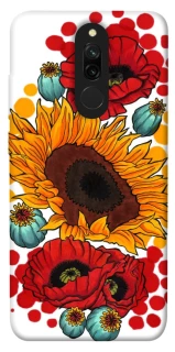 Чохол на Xiaomi Redmi 8 Соняшники та маки фото 1 з 1