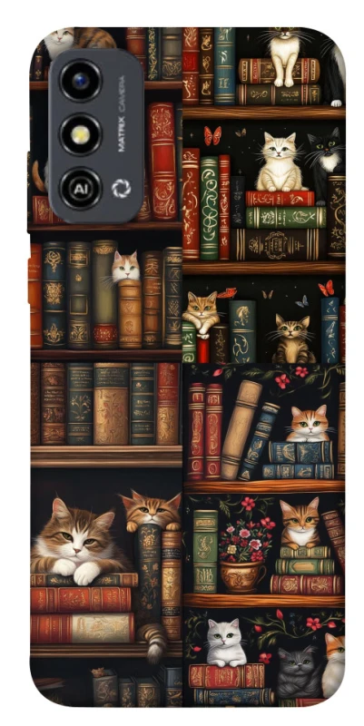 Чохол на ZTE Blade A53 Cats & Books фото 1 з 1
