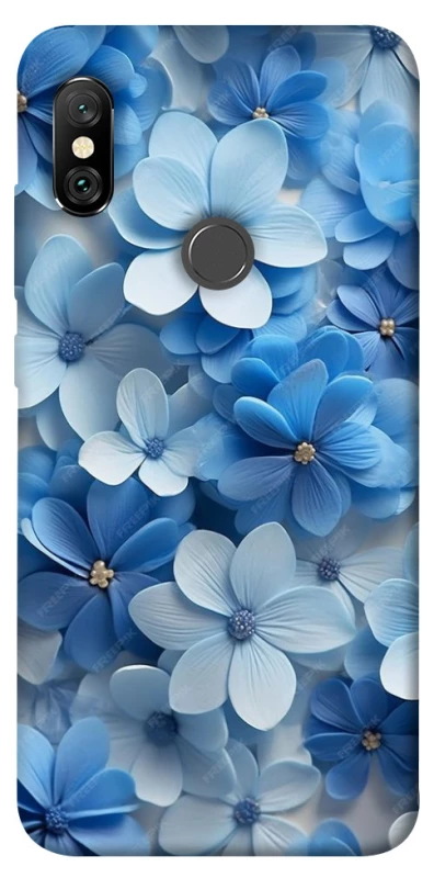 Чехол на Xiaomi Redmi Note 6 Pro Синие цветы фото 1 из 1