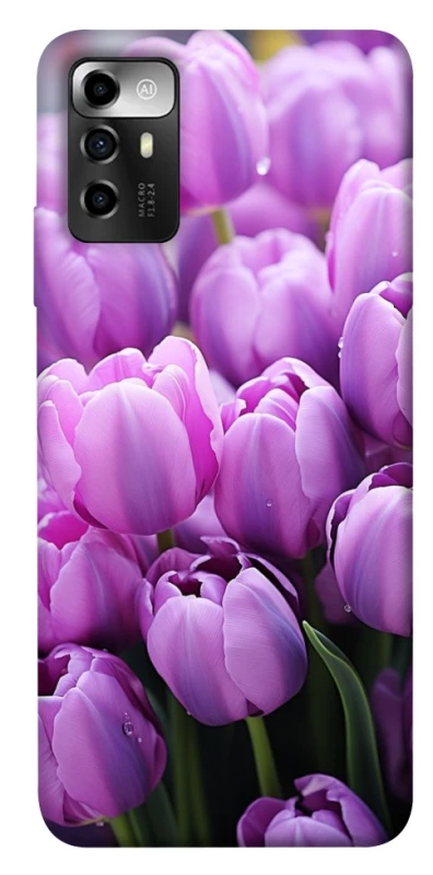 Чехол на ZTE Blade A72 Фиолетовые тюльпаны фото 1 из 1
