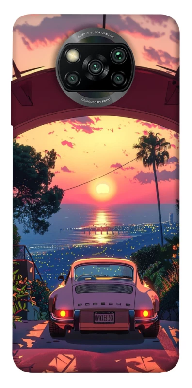 Чехол на Xiaomi Poco X3 NFC / Poco X3 Pro Porsche at sunset фото 1 из 1