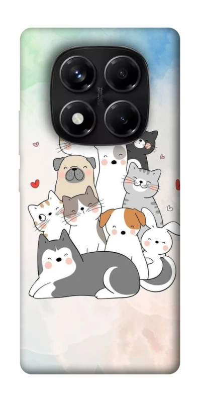 Чехол на Xiaomi Redmi Note 14 Pro 5G Funny Pets ver.2 фото 1 из 1