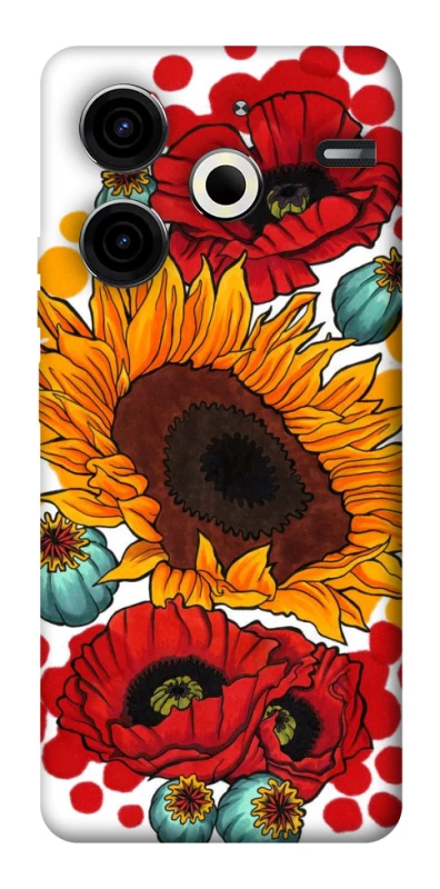 Чохол на TECNO Pova 6 Neo (LI6) Соняшники та маки фото 1 з 1