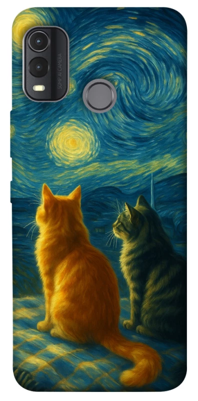 Чехол на Nokia G11 Plus Cats under the stars фото 1 из 1
