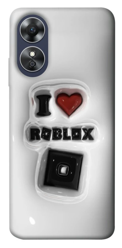 Чехол на Oppo A17 I love Roblox фото 1 из 1