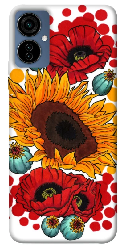 Чохол на TECNO Camon 19 Neo Соняшники та маки фото 1 з 1