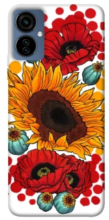 Чохол на TECNO Camon 19 Neo Соняшники та маки фото 1 з 1