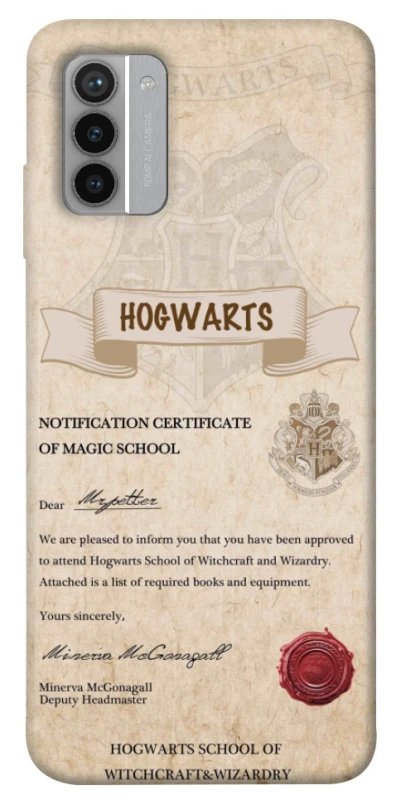 Чохол на Nokia G42 The Hogwarts acceptance letter фото 1 з 1