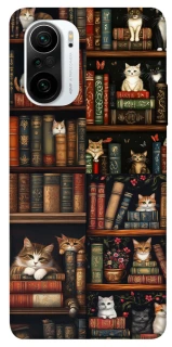 Чехол на Xiaomi Redmi K40 / K40 Pro / K40 Pro+ / Poco F3 Cats & Books фото 1 из 1