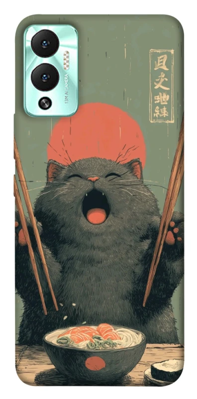 Чохол на Infinix Hot 12 Play Hungry Cat фото 1 з 1