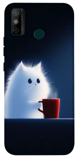 Чехол на TECNO Spark 6 Go Чехол кот с кофе фото 1 из 1