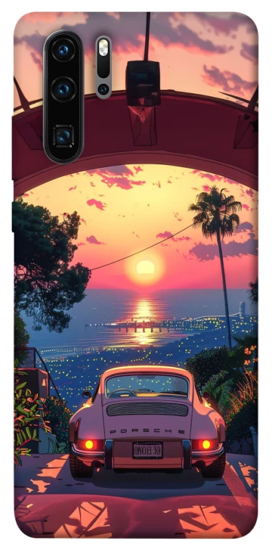 Чехол на Huawei P30 Pro Porsche at sunset фото 1 из 1