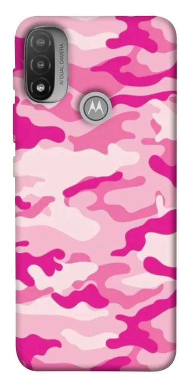 Чехол на Motorola Moto E20 camouflage pink фото 1 из 1