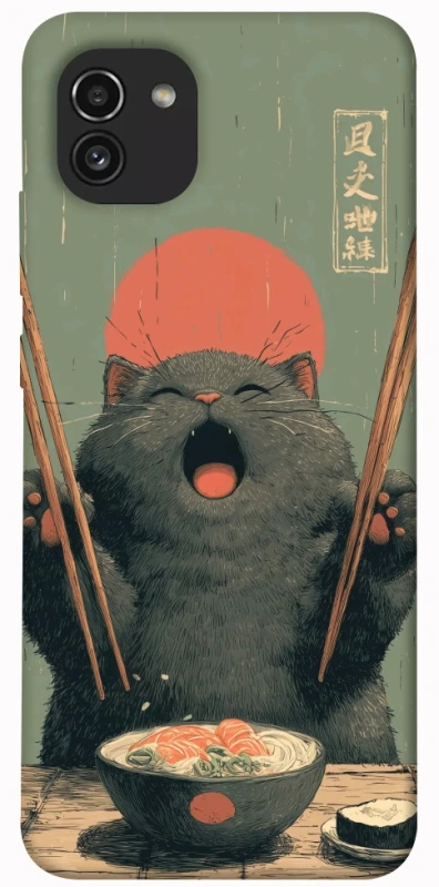 Чохол на Samsung Galaxy A03 Hungry Cat фото 1 з 1