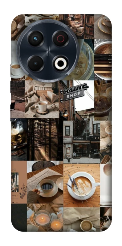 Чохол на TECNO Spark 30 Pro (KL7) Coffee collage ver.3 фото 1 з 1