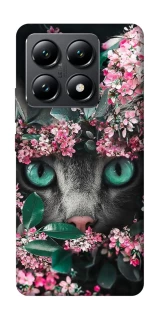 Чехол на Xiaomi 14T Кот в цветах фото 1 из 1