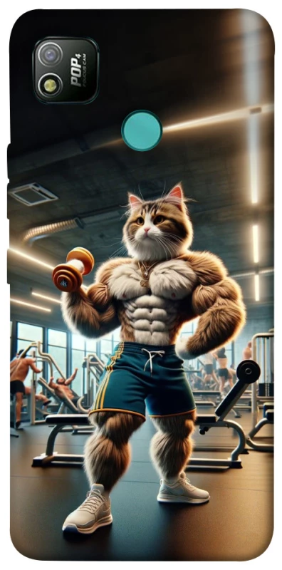 Чехол на TECNO POP 4 Качок кот фото 1 из 1