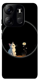 Чехол на Tecno Spark Go 2023 Cat and flower фото 1 из 1