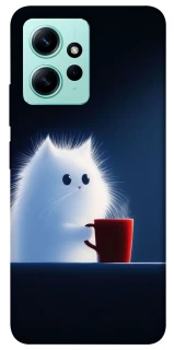 Чехол на Xiaomi Redmi Note 12 4G Чехол кот с кофе фото 1 из 1