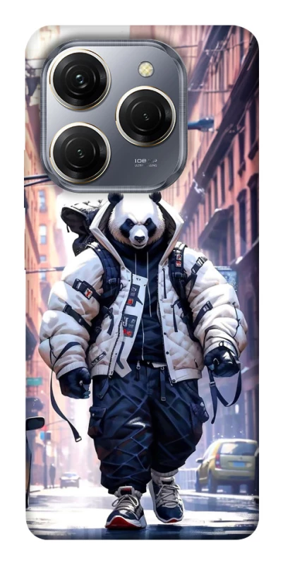 Чехол на TECNO Spark 20 Pro Панда курьер фото 1 из 1