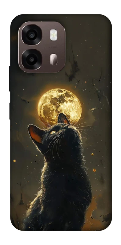 Чохол на Oppo A6 Кіт під місяцем v2 фото 2 з 2