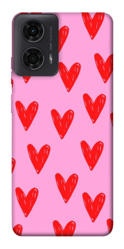 Чохол на Motorola Moto G24 Red hearts 2 фото 1 з 1