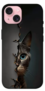 Чехол на Apple iPhone 15 (6.1") Кот-подглядыватель v2 фото 1 из 1