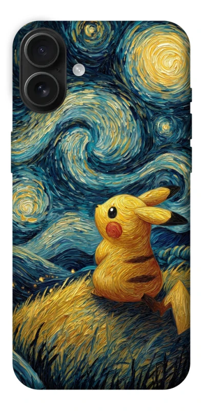 Чехол на Apple iPhone 16 Plus Pikachu and Van Gogh фото 1 из 1
