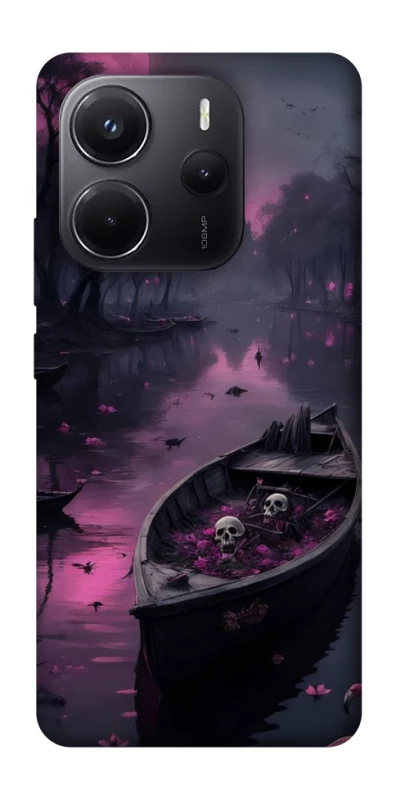 Чехол на Xiaomi Redmi Note 14 4G (Europe version) Boat and flamingo фото 1 из 1