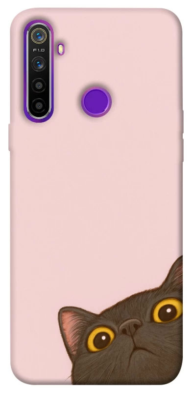Чехол на Realme 5 Peeping cat фото 1 из 1
