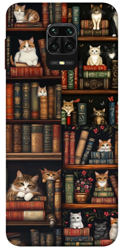 Чохол на Xiaomi Redmi Note 9s / Note 9 Pro / Note 9 Pro Max Cats & Books фото 1 з 1