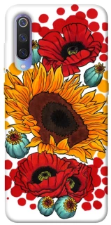 Чехол на Xiaomi Mi 9 Подсолнечники и маки фото 1 из 1