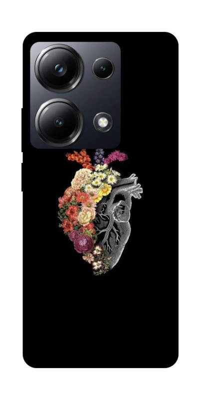 Чохол на Xiaomi Poco M6 Pro 4G Heart with flowers фото 1 з 1