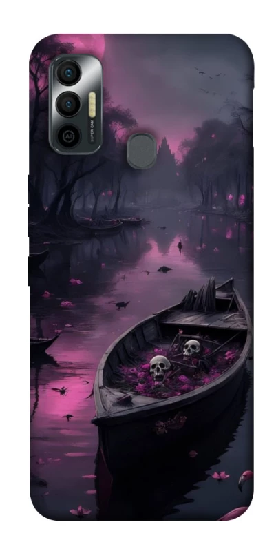 Чехол на TECNO Spark 7 Boat and flamingo фото 1 из 1