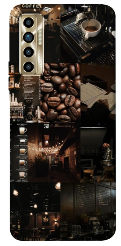 Чехол на TECNO Camon 17P Coffee collage ver.1 фото 1 из 1