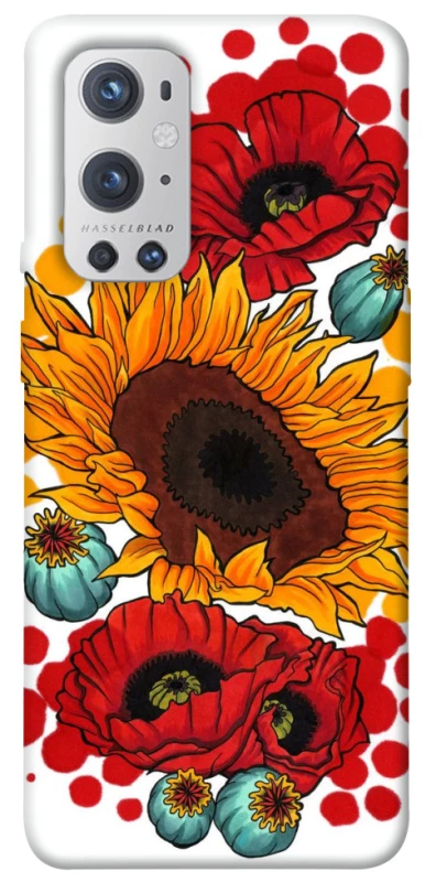Чохол на OnePlus 9 Pro Соняшники та маки фото 1 з 1