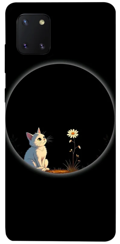 Чохол на Samsung Galaxy Note 10 Lite (A81) Cat and flower фото 1 з 1