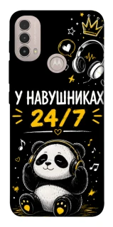 Чехол на Motorola Moto E40 У навушниках 24/7 фото 1 из 1