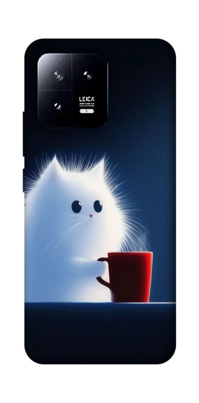 Чехол на Xiaomi 13 Чехол кот с кофе фото 1 из 1