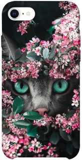 Чехол на Apple iPhone SE (2020) Кот в цветах фото 1 из 1