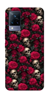 Чехол на Vivo V21 Черепа и розы фото 1 из 1