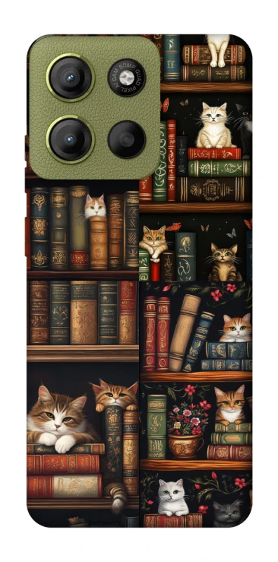Чохол на Motorola Moto G15 4G Cats & Books фото 1 з 1