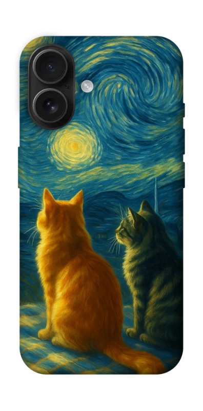 Чохол на Apple iPhone 16 Cats under the stars фото 1 з 1