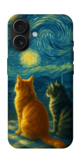 Чехол на Apple iPhone 16 Cats under the stars фото 1 Чехол на Apple iPhone 16 Cats under the stars фото 1 из 1